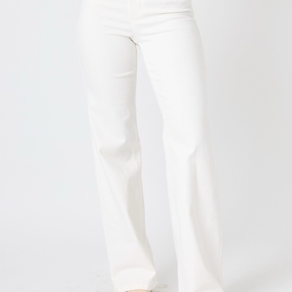 Judy Blue Off White Denim with Braid Waist Detail - Picture 3 of 4